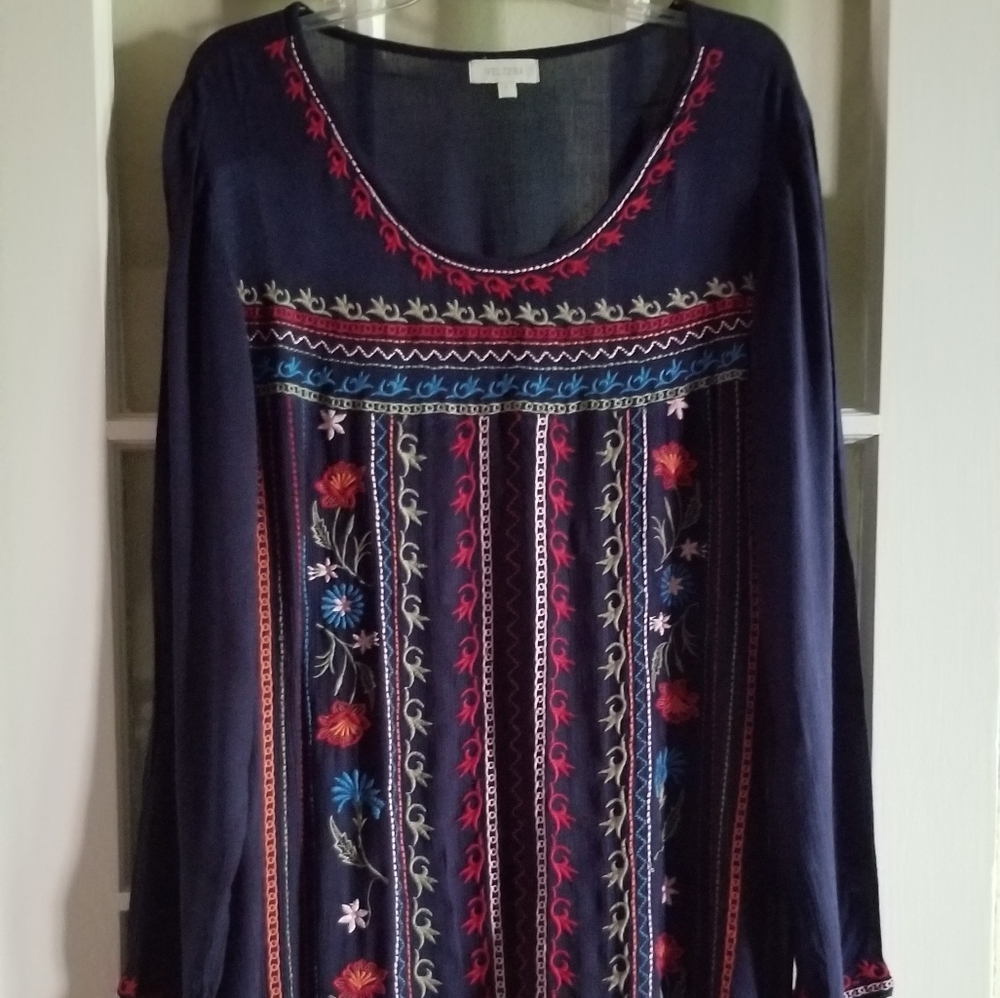 Embroidered mini dress